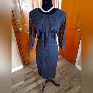 Lane Bryant Black Lace Long Sleeve Dress